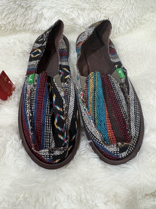 Sanuk Shoes - Sanuk Multicolor Striped Woven Moccasin Shoes